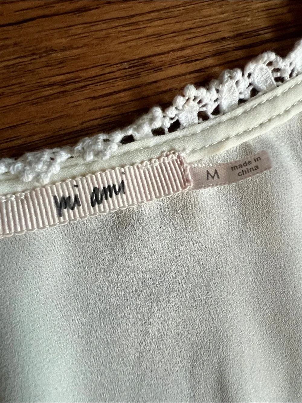 miami Cream Lace-Trim Surplice Blouse